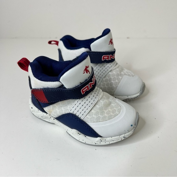 Jordan And1 Toddler White and Blue Sneakers Size 6 - Picture 1 of 8